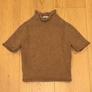Alexander Wang Short-Sleeve Brown Knit Top